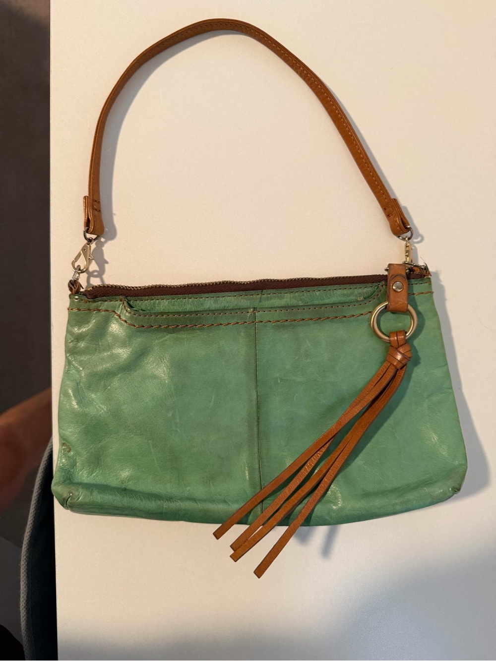 HOBO Green Leather Adjustable Strap Crossbody Bag - Picture 3 of 8